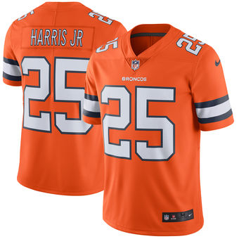 Men's Denver Broncos #25 Chris Harris Jr Nike Orange Color Rush Limited 