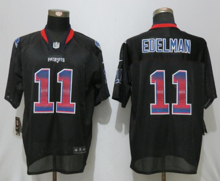 إشتراك Men's New England Patriots #11 Julian Edelman Black Strobe ... إشتراك