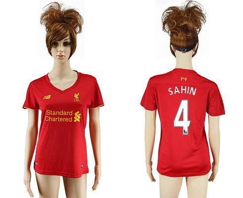 2016-17 Liverpool #4 SAHIN Home Soccer Women's Red AAA+ Shirt