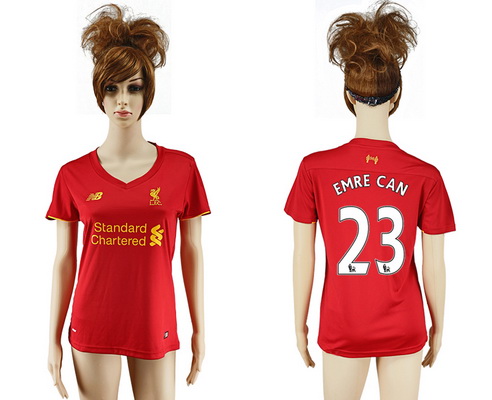 2016-17 Liverpool #23 EMRE CAN Home Soccer Women's Red AAA+ Shirt