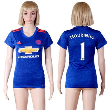 2016-17 Manchester United #1 MOURINHO Away Soccer Women's Red AAA+ Shirt