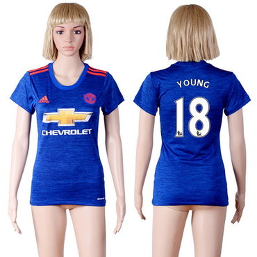 2016-17 Manchester United #18 YOUNG Away Soccer Women's Red AAA+ Shirt