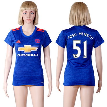2016-17 Manchester United #51 FOSU MENSAH Away Soccer Women's Red AAA+ Shirt