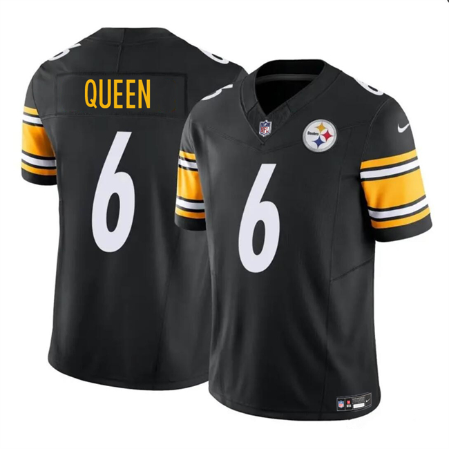 Men's Pittsburgh Steelers #6 Patrick Queen Black F.U.S.E. Vapor Untouchable Limited Football Stitched Jersey